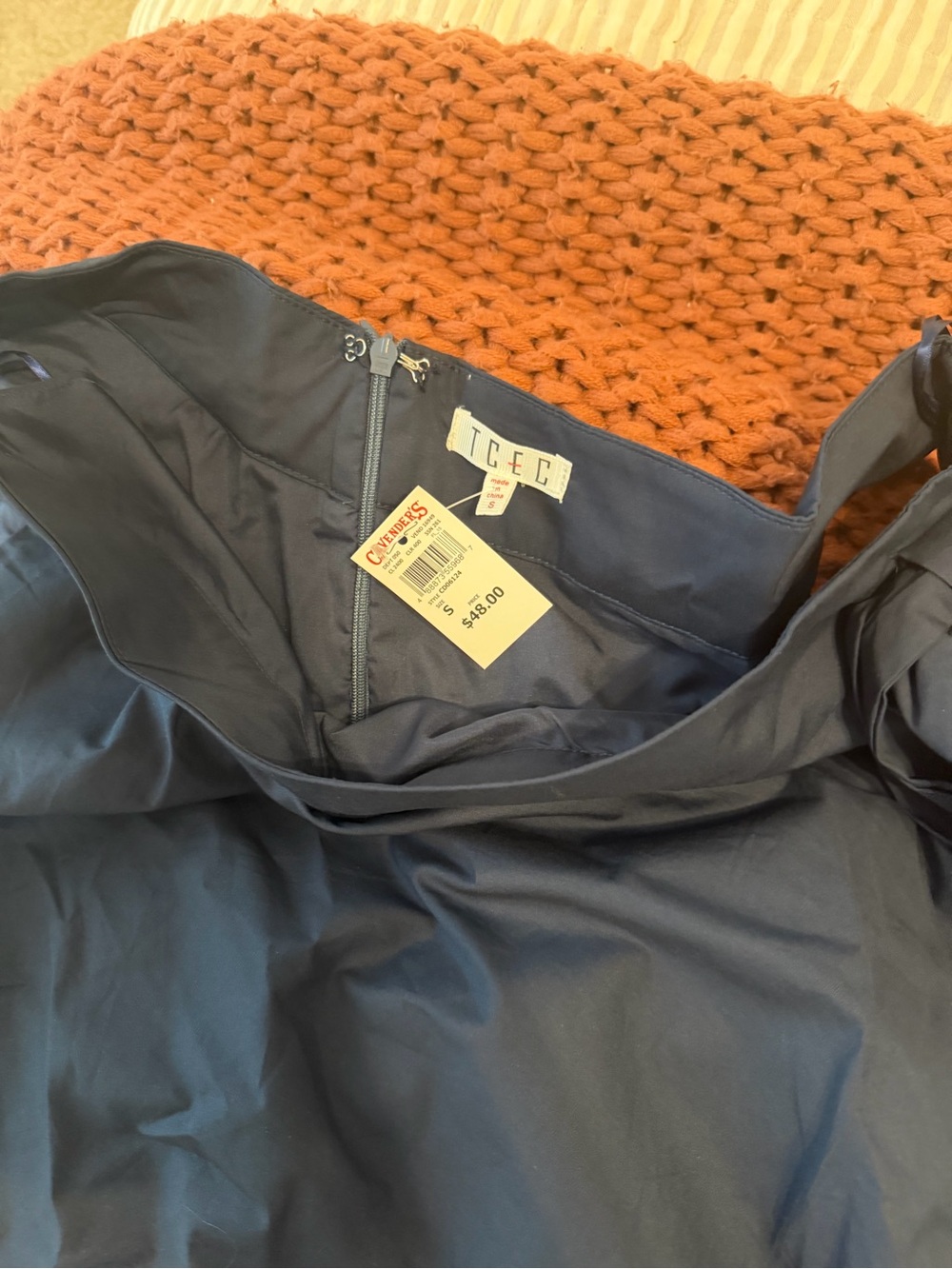 TCEC One-Shoulder Navy Bubble Hem Dress - Picture 7 of 9